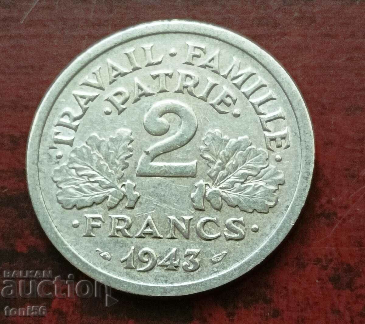 Franța 2 franci 1943