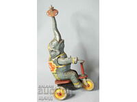 Old German metal mechanical toy circus elephant