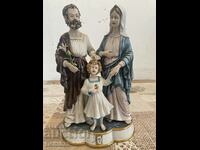 A beautiful porcelain statue of the Holy Family of Capodimon