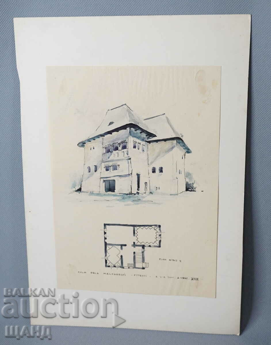 Old Master drawing picture old house