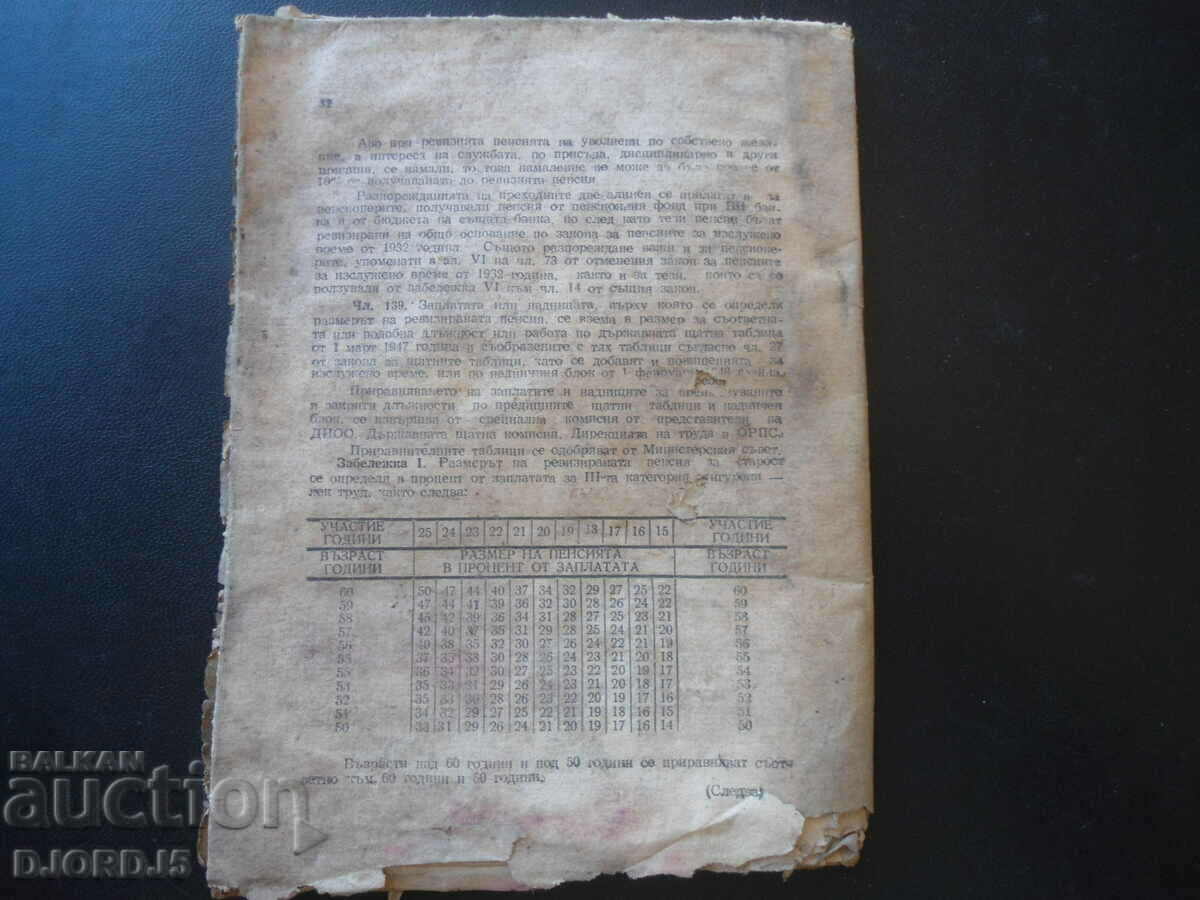 Legea asigurărilor sociale, Sofia 1949 - 6 Legea asigurărilor sociale, Sofia 1949 - 6