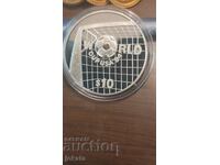 10 dollars Belize silver