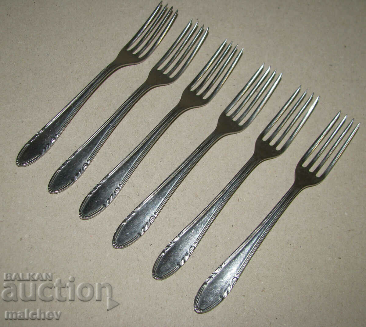 Lot 6 forks 14.5 cm small forks stainless "hammer and sickle"