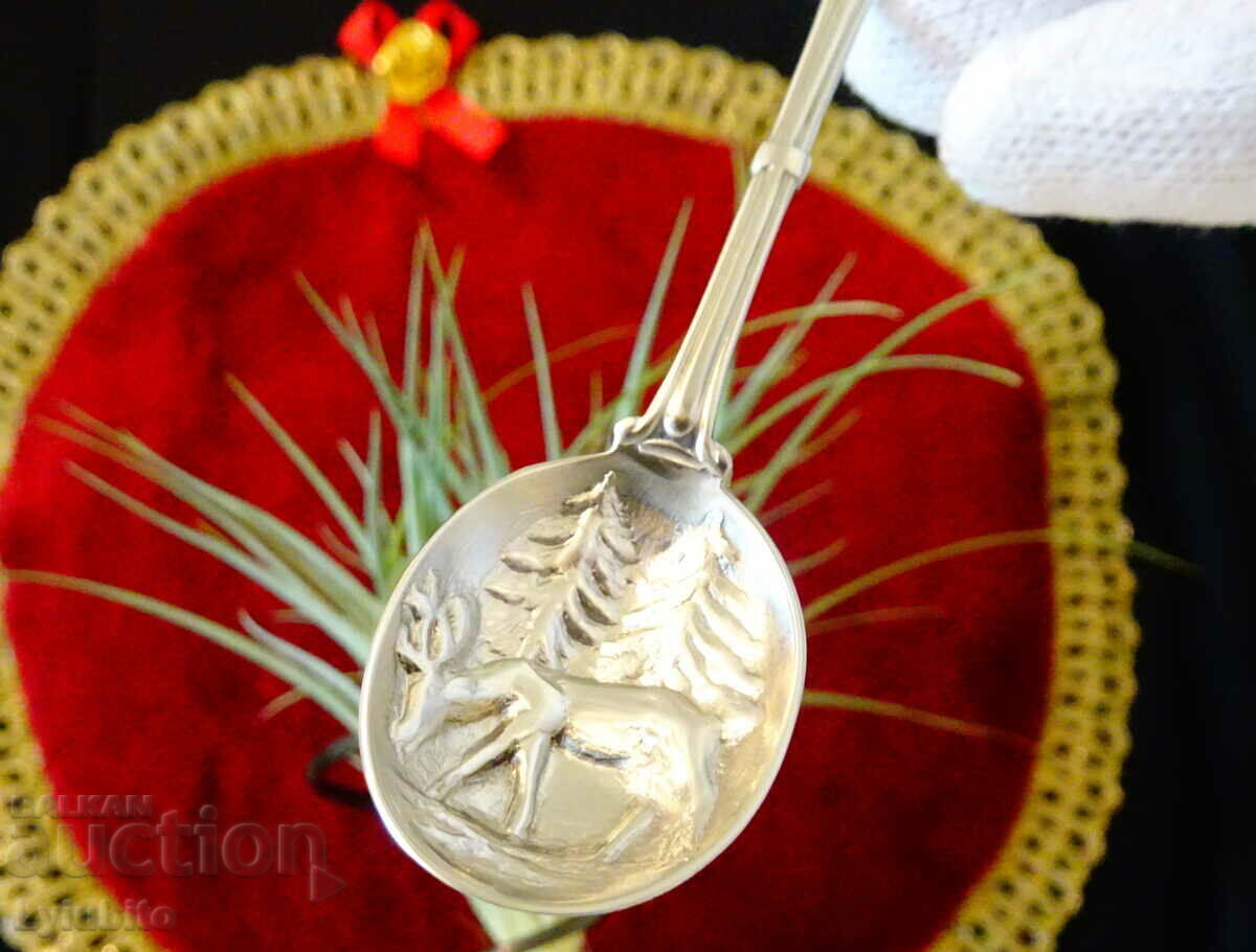 Silver-plated spoon with Deer, Castle, Luxenburg. with price 8.00 BGN | € 4.09 Silver-plated spoon with Deer, Castle, Luxenburg. with price 8.00 BGN | € 4.09