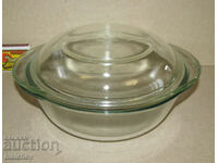 Small yen fireproof pot 17 cm round. handles, excellent