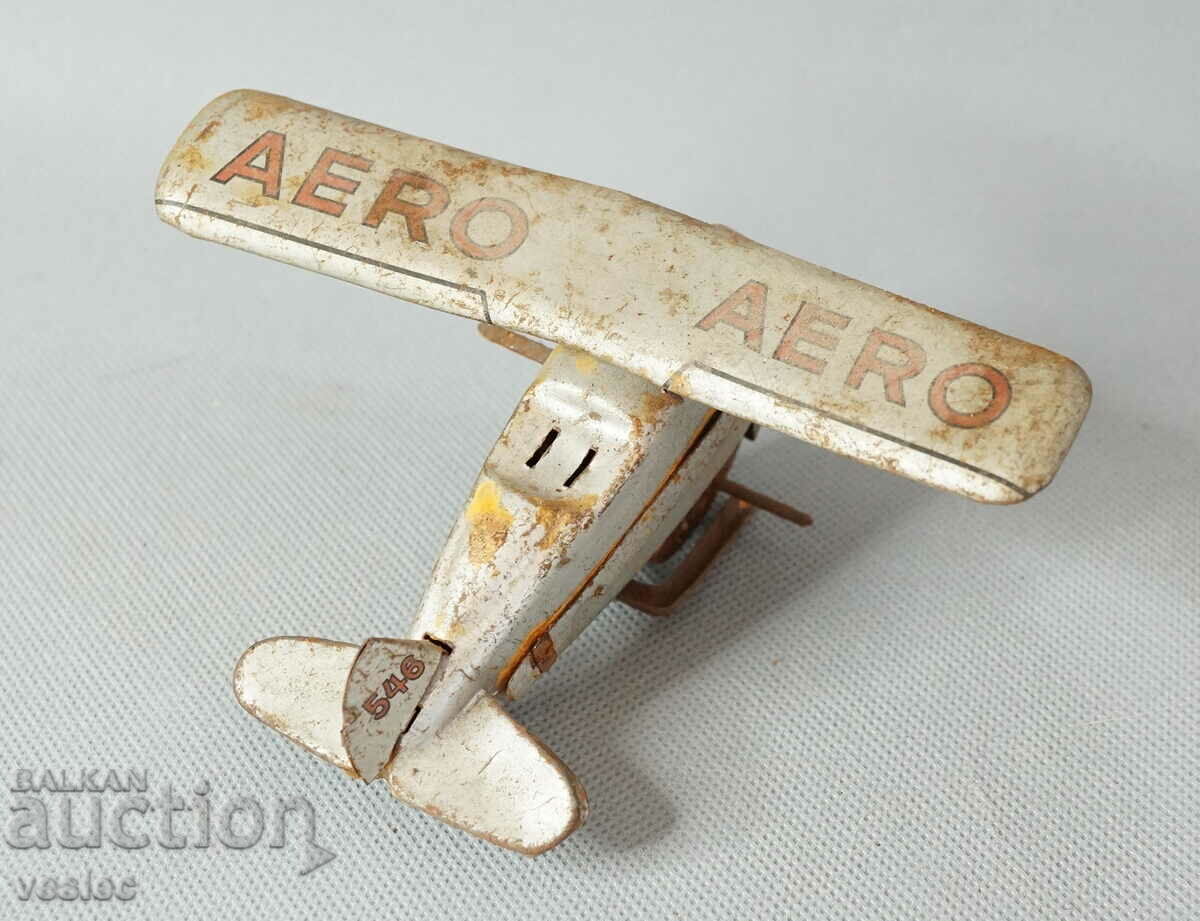 AERO Old mechanical metal model airplane toy