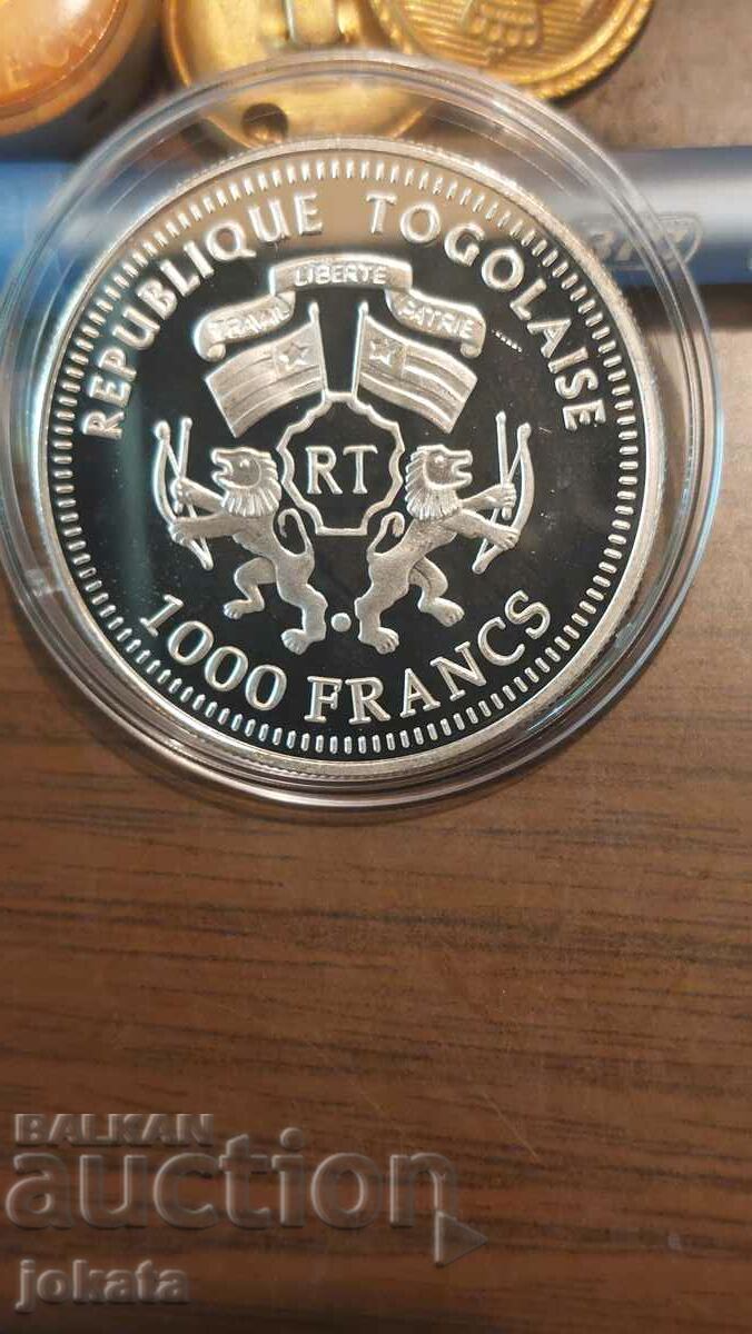 1000 francs Togolese silver