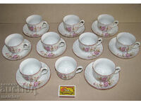 Set lot de 10 cesti de cafea + 9 farfurii de cafea, excelent