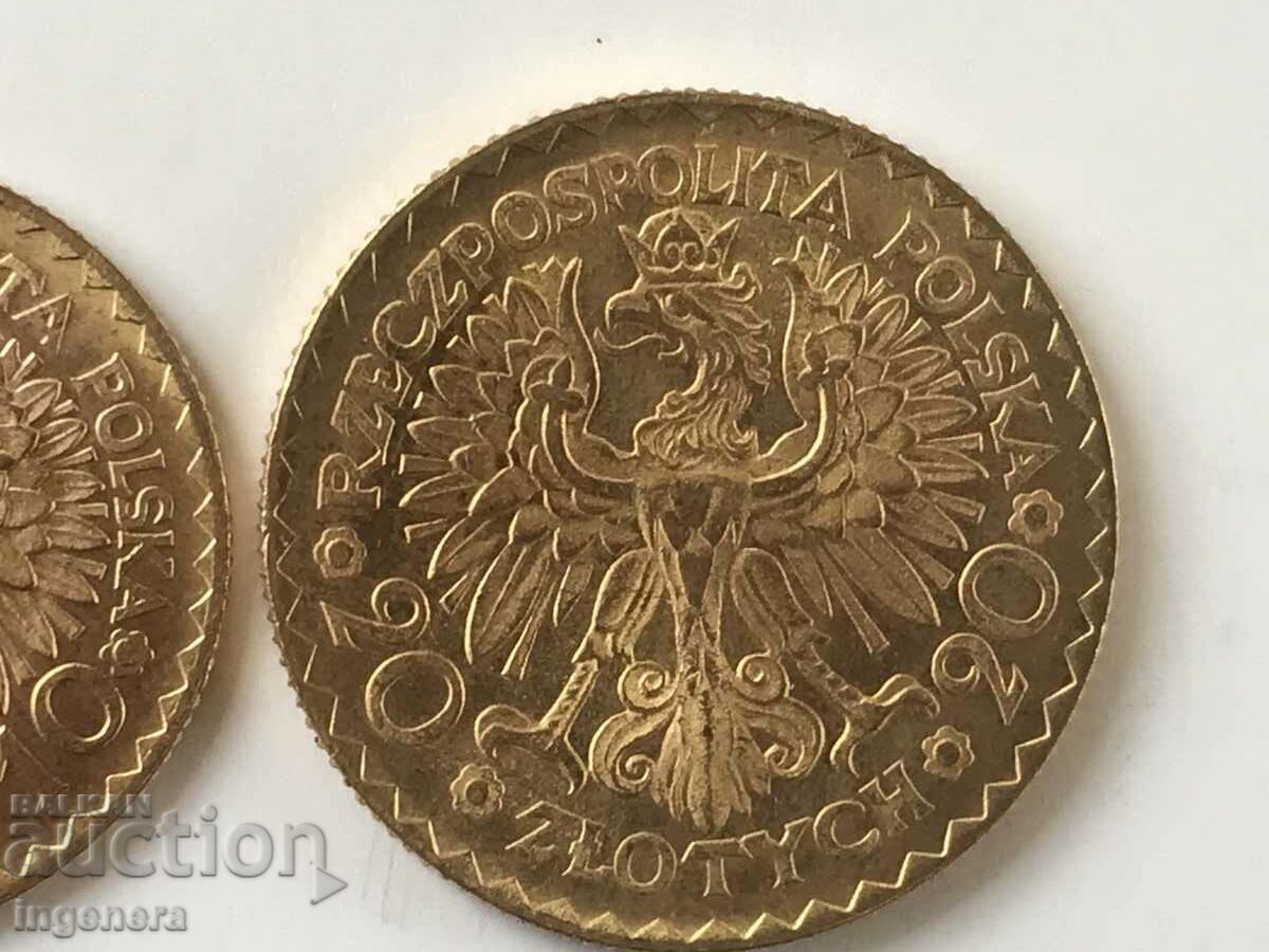 МОНЕТА ЗЛАТО 10 И 20 ЗЛОТИ ПОЛША 1925 Г.-ОТЛИЧНИ - 6