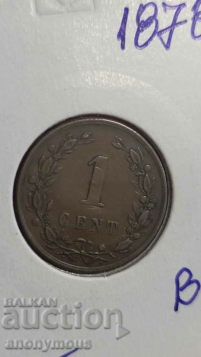 Χάλκινο νόμισμα Ολλανδία 1878 1 cent