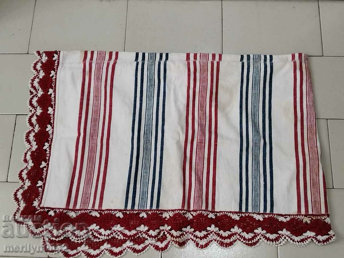 Vintage hand woven bed sheet with lace border - 5 Vintage hand woven bed sheet with lace border - 5