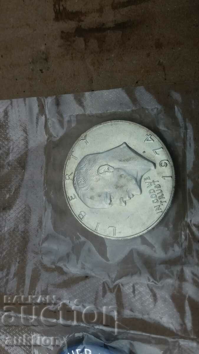 Аукцион one dolar 1974 година сребро - 1 долар Аукцион one dolar 1974 година сребро - 1 долар