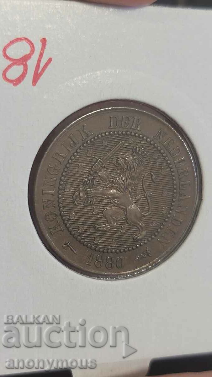 Copper coin Netherlands 1880 2 and a half cents 2 1/2 with price 18.00 BGN | € 9.20 Copper coin Netherlands 1880 2 and a half cents 2 1/2 with price 18.00 BGN | € 9.20