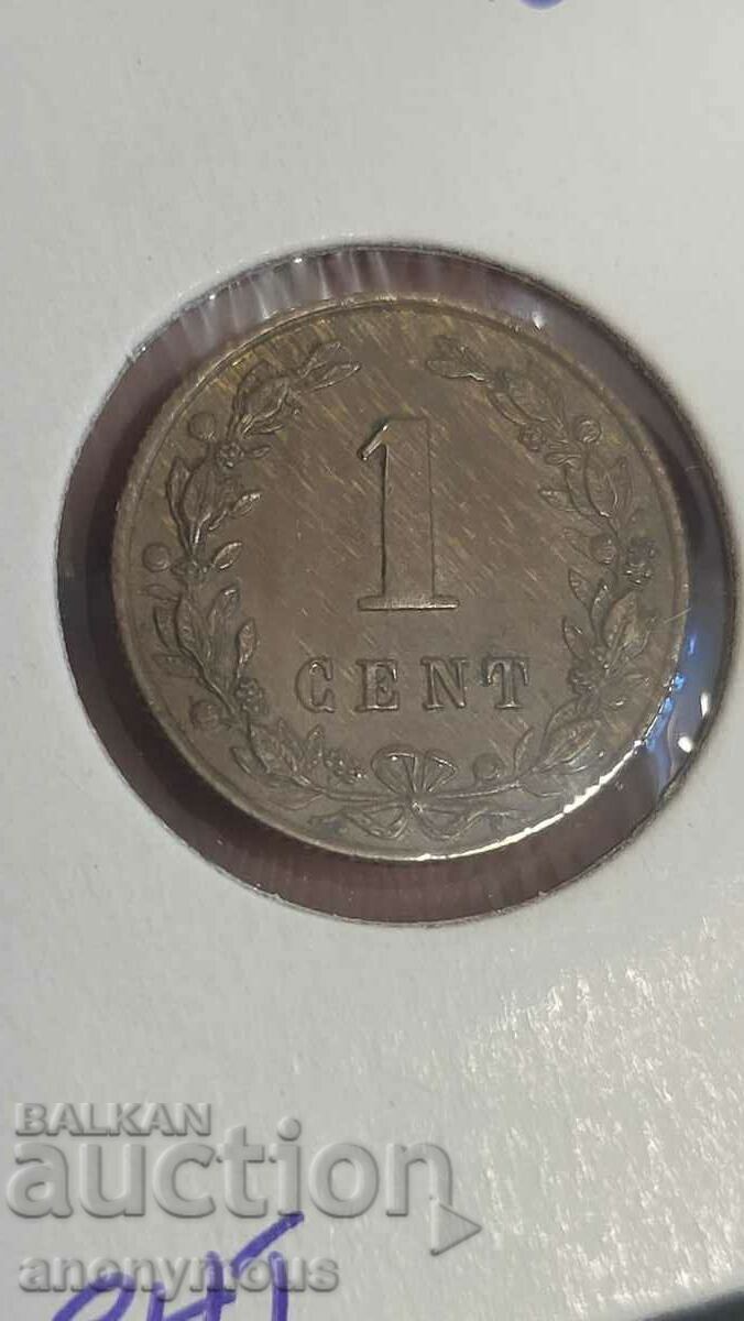 Χάλκινο νόμισμα Ολλανδία 1883 1 cent