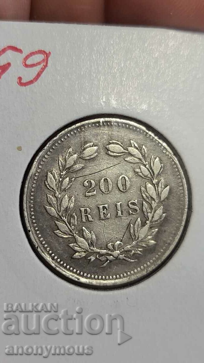 Silver coin Brazil 200 reis 1891 with price 65.00 BGN | € 33.23 Silver coin Brazil 200 reis 1891 with price 65.00 BGN | € 33.23