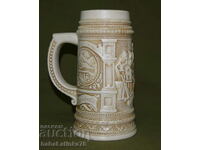 Old German ceramic beer mug