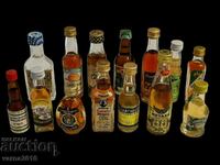 Lot 14 mini sticle vechi de alcool de colecție