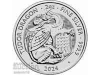 Argint 2 oz. al Tudorilor - Dragonul Tudorilor - 2024