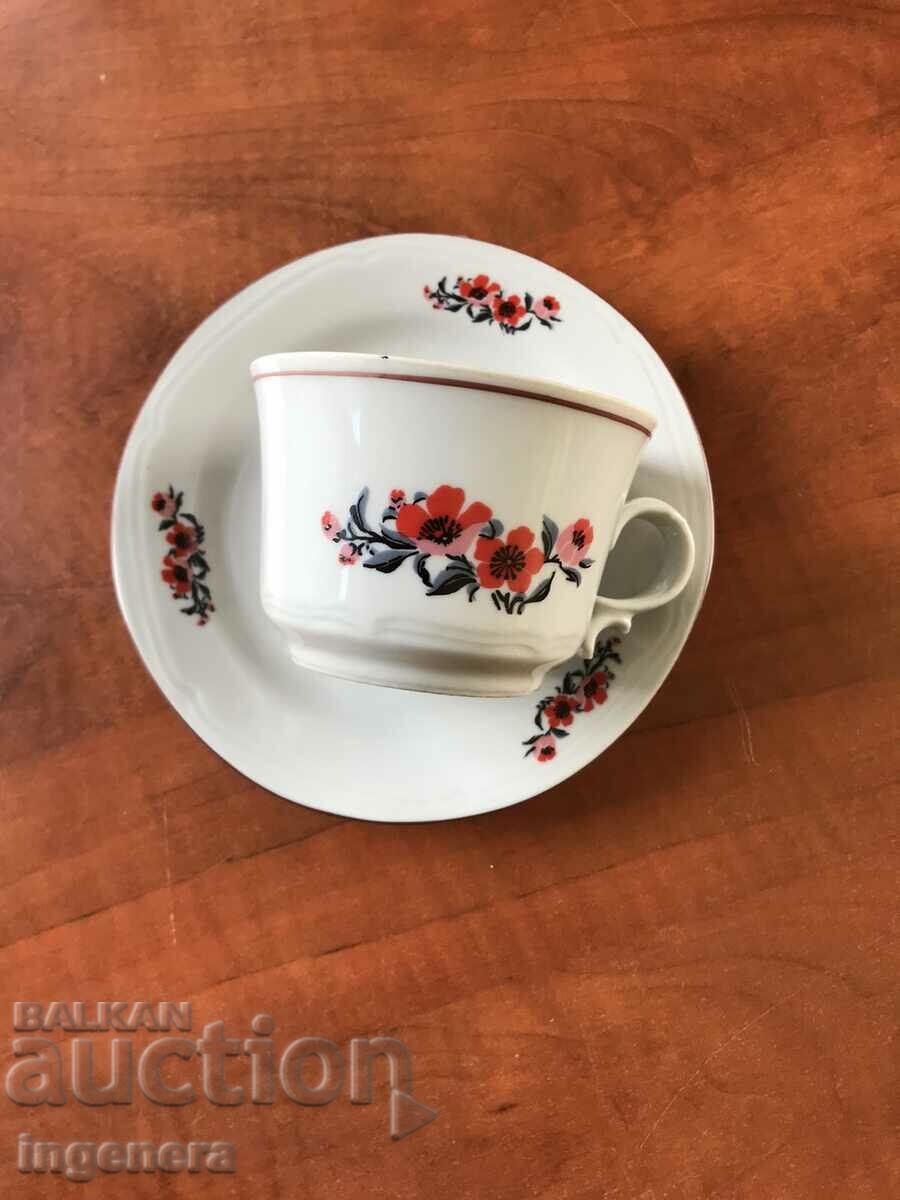 PORCELAIN CUP PLATE SET-BULGARIA