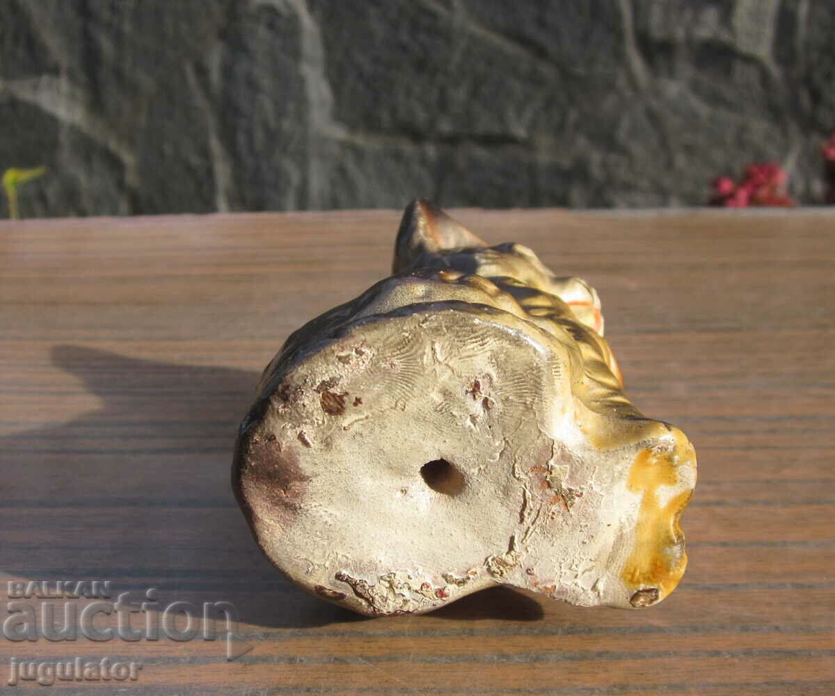 old Bulgarian ceramic figure statuette of a cat - 5