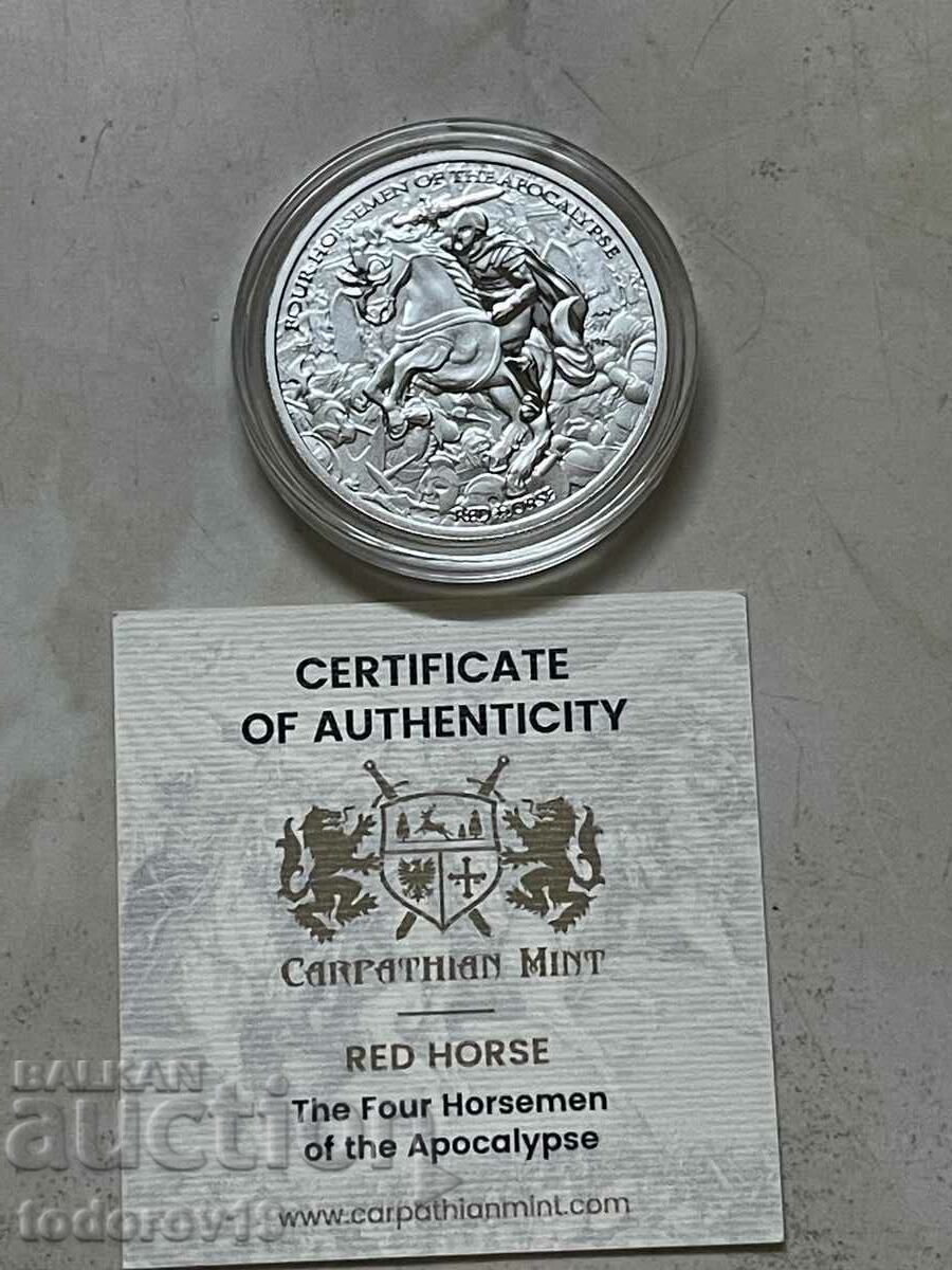 Auction 1 oz Silver - The Red Horse of the Apocolypse 2024 Auction 1 oz Silver - The Red Horse of the Apocolypse 2024