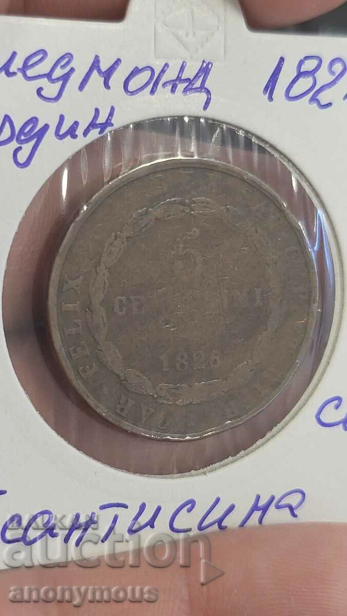 Auction Copper coin 3 and 5 centsimi Kingdom of Sardinia 1826 Auction Copper coin 3 and 5 centsimi Kingdom of Sardinia 1826