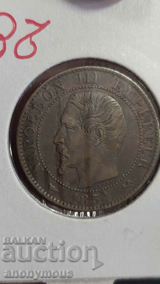 Copper coin France Napoleon 3rd 1854 5 centimes with price 28.00 BGN | € 14.32 Copper coin France Napoleon 3rd 1854 5 centimes with price 28.00 BGN | € 14.32