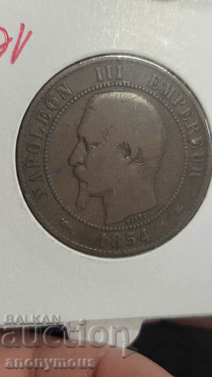 Copper coin France Napoleon 3rd 1854 5 centimes with price 16.00 BGN | € 8.18 Copper coin France Napoleon 3rd 1854 5 centimes with price 16.00 BGN | € 8.18