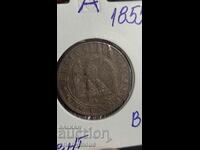 Copper coin France Napoleon 3rd 1855 5 centimes