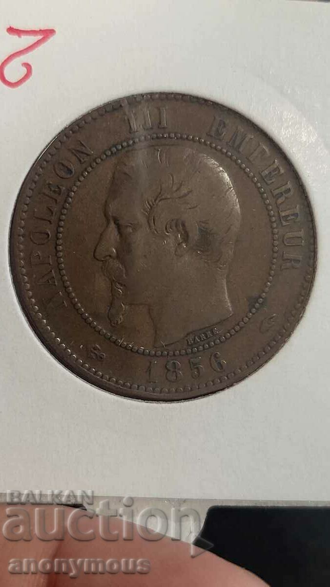 Copper coin France Napoleon 3rd 1856 10 centimes with price 25.00 BGN | € 12.78 Copper coin France Napoleon 3rd 1856 10 centimes with price 25.00 BGN | € 12.78