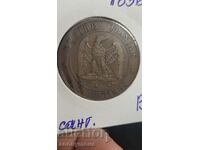 Moneda de cupru Franta Napoleon 3 1856 10 centimes