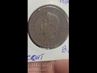 Copper coin France Napoleon 3rd 1865 10 centimes