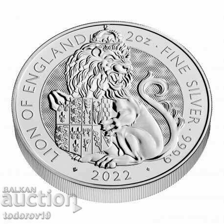 Argint 2 oz. al Tudorilor - Leul Angliei - 2022