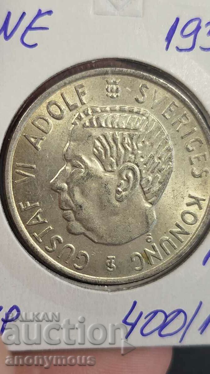 Silver coin Sweden 1954 2 crowns, crowns