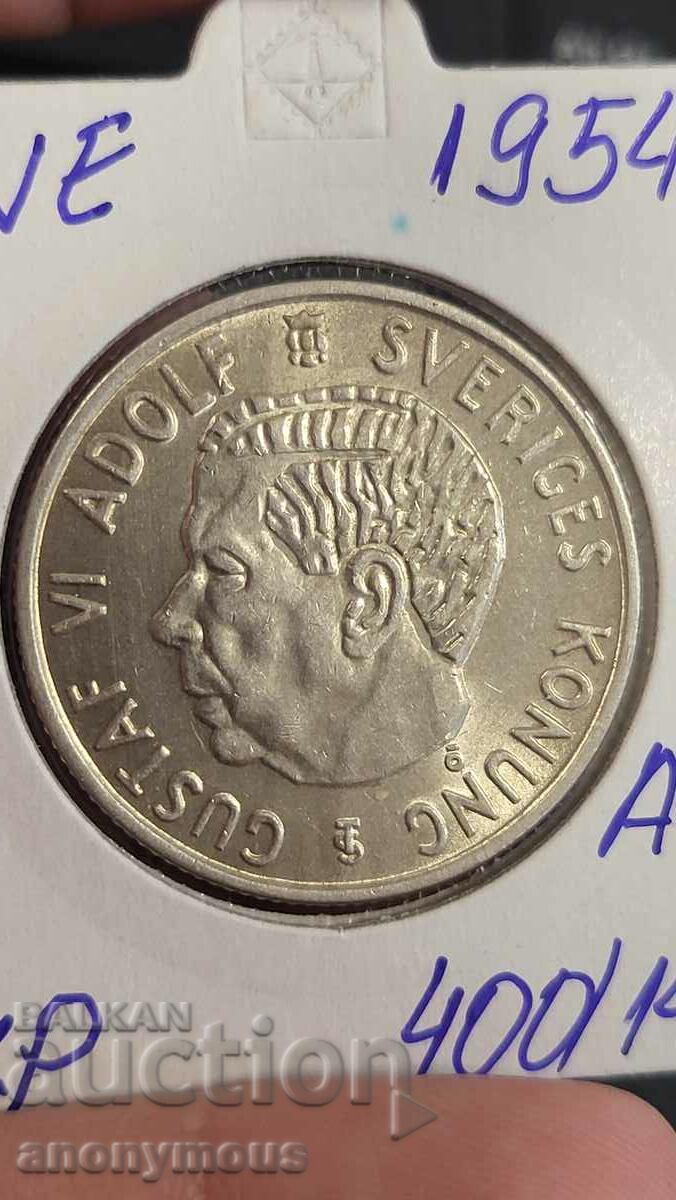 Silver coin Sweden 1954 2 crowns, crowns