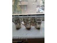 6 silver Italian cups