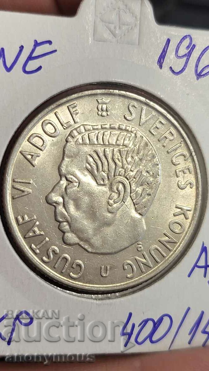 Silver coin Sweden 1965 2 kroner, crowns