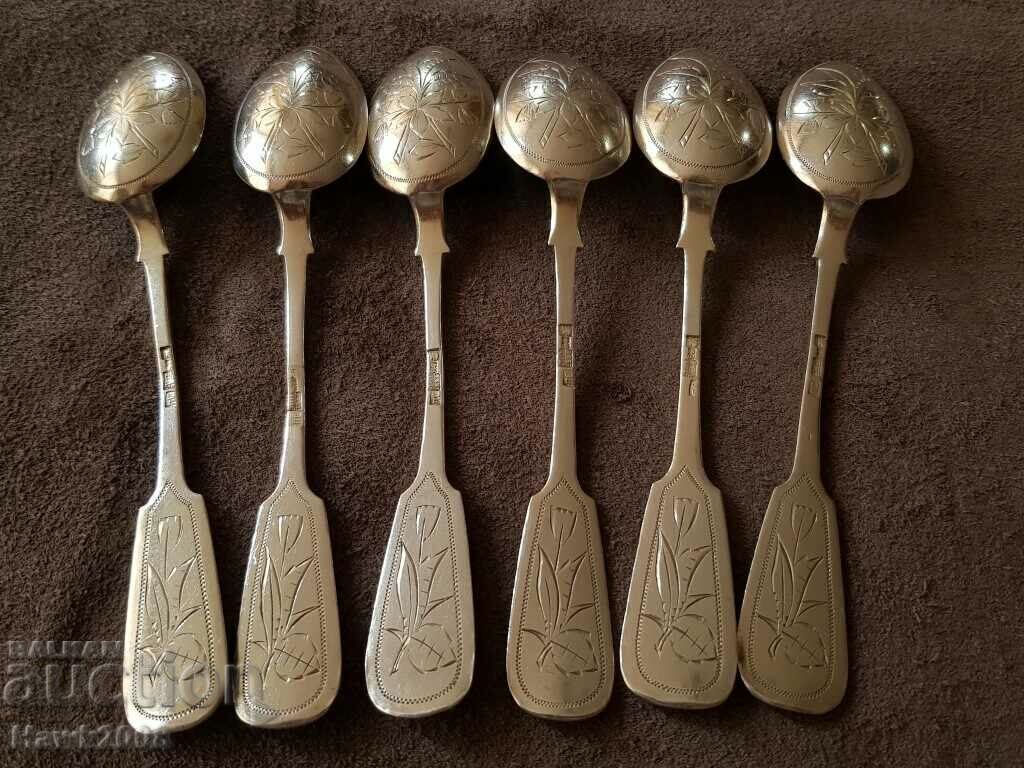 1892 Russian Empire Moscow silver 84 baptism spoons - 5 1892 Russian Empire Moscow silver 84 baptism spoons - 5