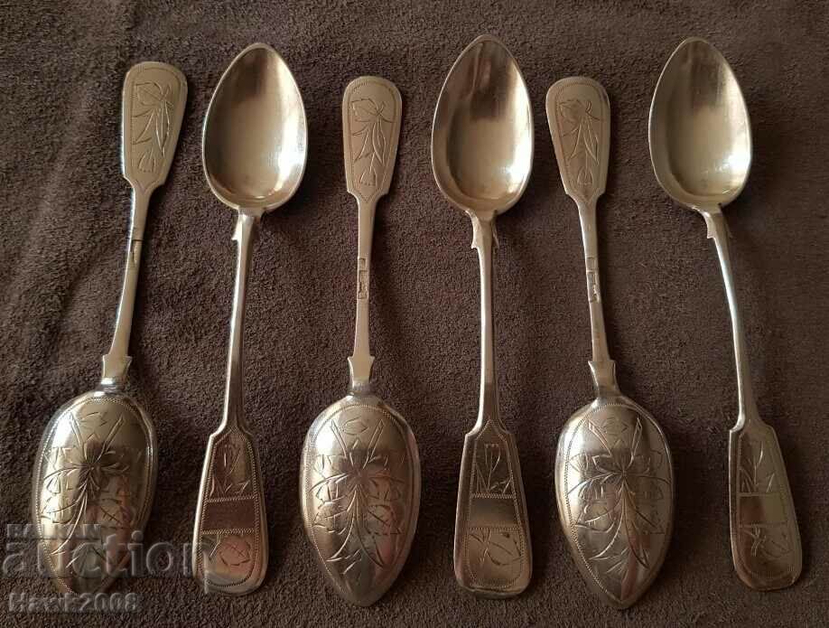 1892 Russian Empire Moscow silver 84 baptism spoons 1892 Russian Empire Moscow silver 84 baptism spoons