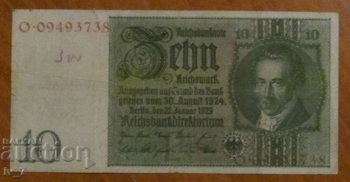 10 TIMBRIE 1929, GERMANIA