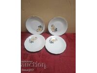 Lot of 4 French beautiful plates with markings