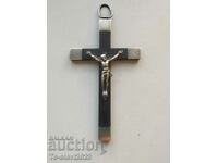 19th century Old cross of a Nun - silver and ebony