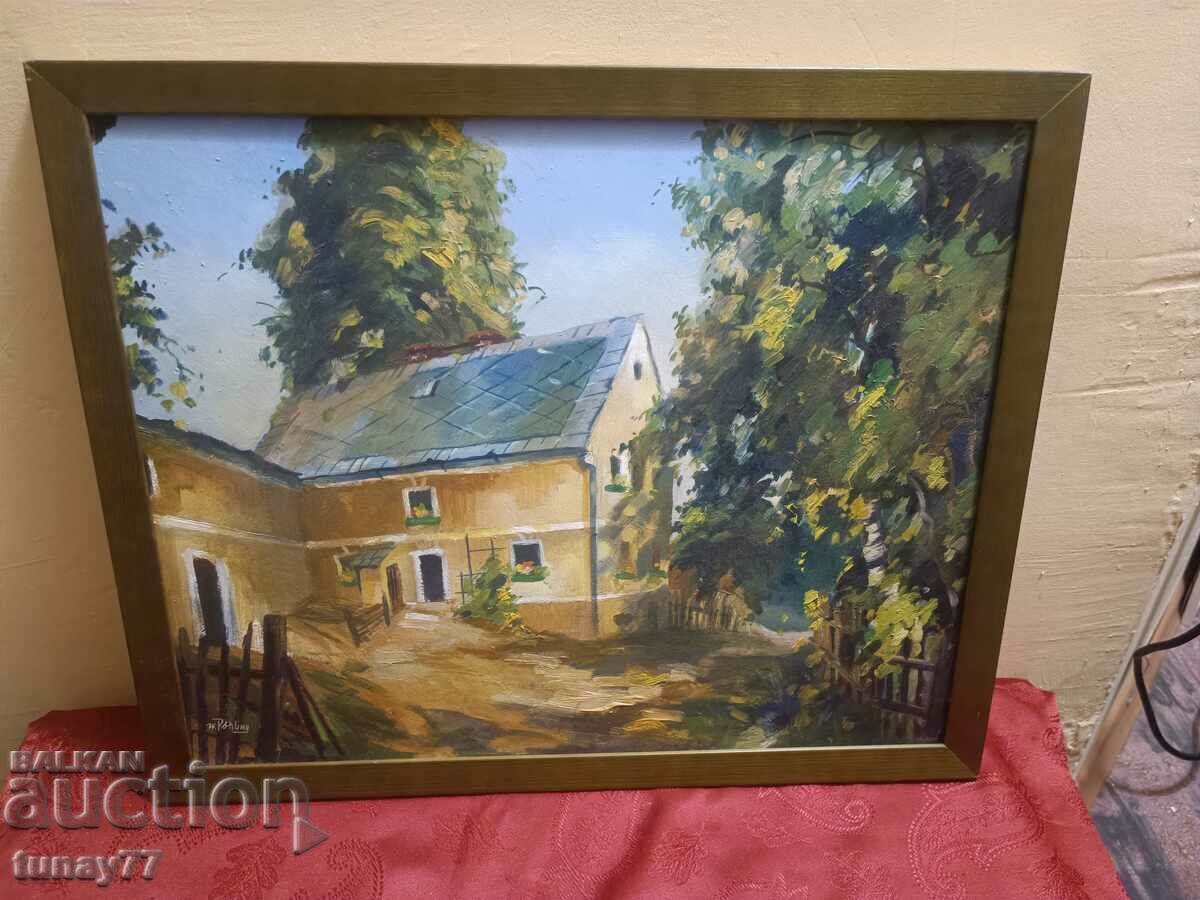 Old oil painting on board marked by the Artist