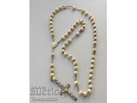 19th century Old Religious Rosary - silver and ivory