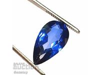 BZC! 10.05 ct natural tanzanite pear cert. GGL from 1 st!