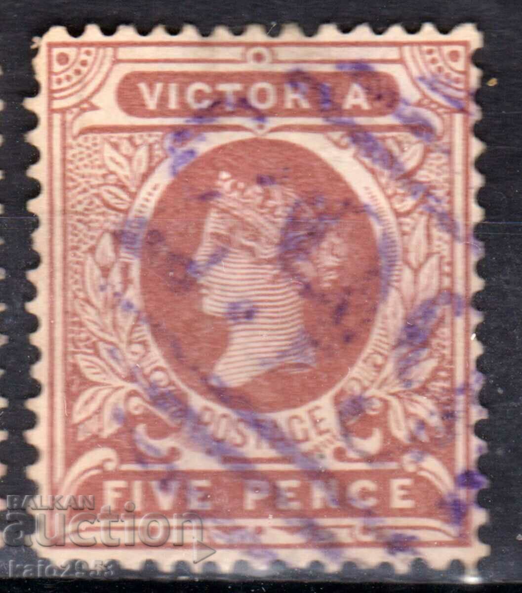 GB/Australia/Victoria-1901-QV-classic mark, γραμματόσημο