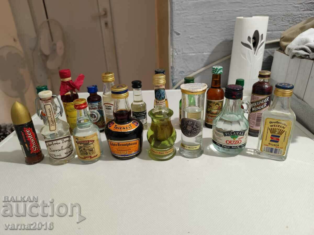 Lot 18 Count Mini Old Collectible Alcohol Bottles