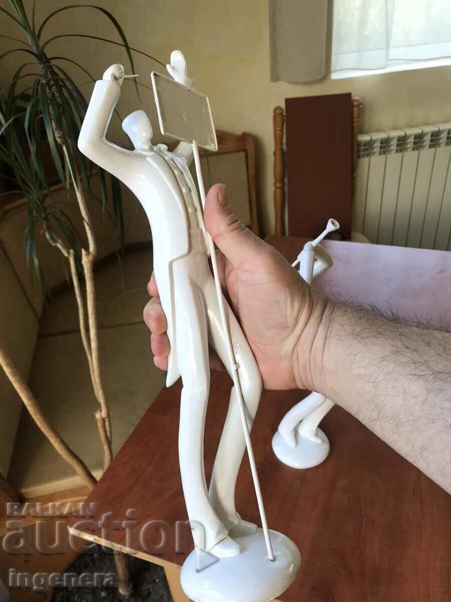 SCULPTURA FIGURA ARTĂ FRUMOASĂ GRĂ UNIC-2 BUC. - 5