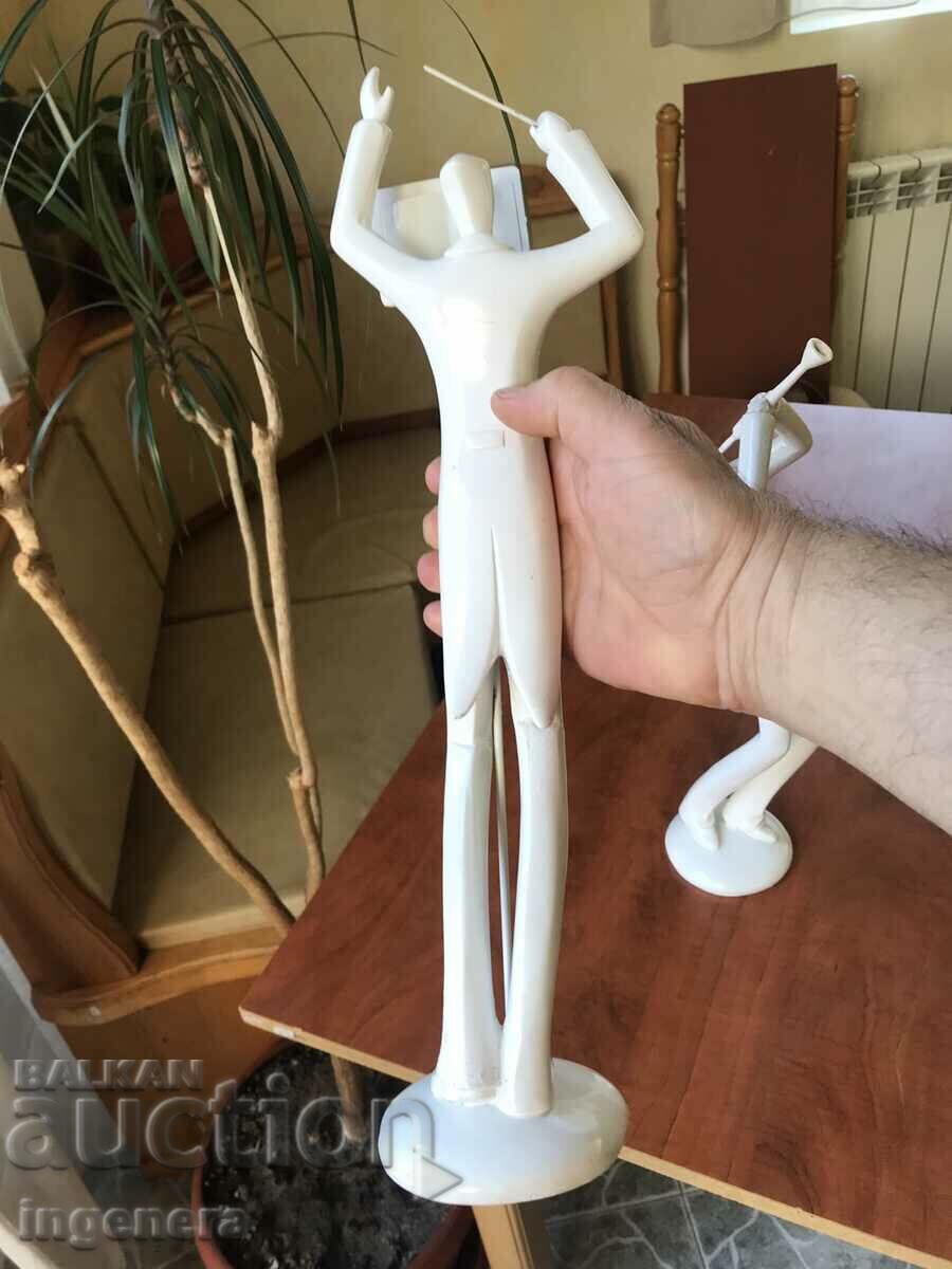 SCULPTURA FIGURA ARTĂ FRUMOASĂ GRĂ UNIC-2 BUC. - 6