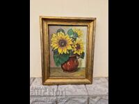 Antique original painting oil on canvas 1950